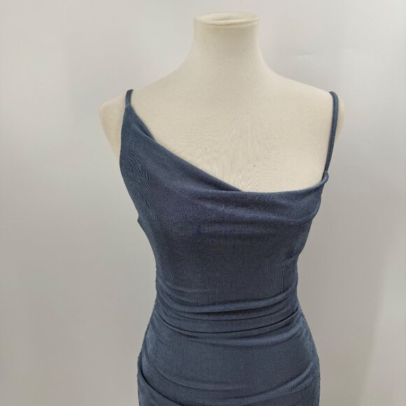 JLUXLABEL Womens Cowl Neck Ruched Maxi Dress - Picture 3 of 14